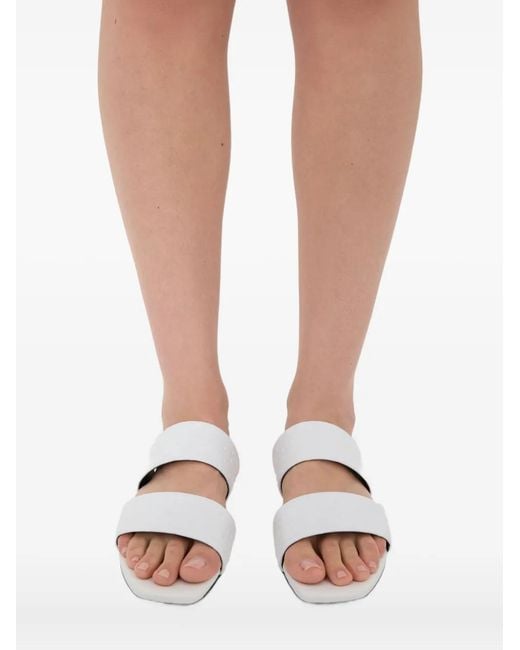 Loulou de Saison White Jako Textured-Effect Sandals