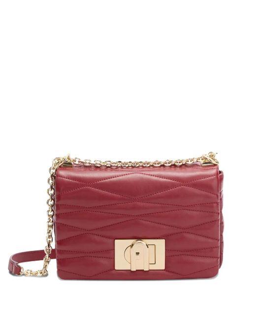 Furla Red Small Mala Quilted Chain-Strap Cross Body Bag