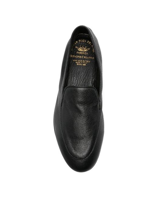Officine Creative Black Leather Loafers for men