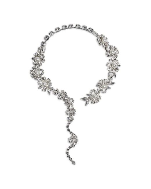 Simone Rocha White Floral Pendant Necklace