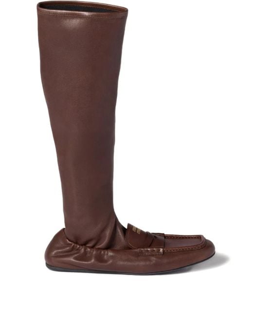 Miu Miu Brown Stiefel Im Loafer-Stil