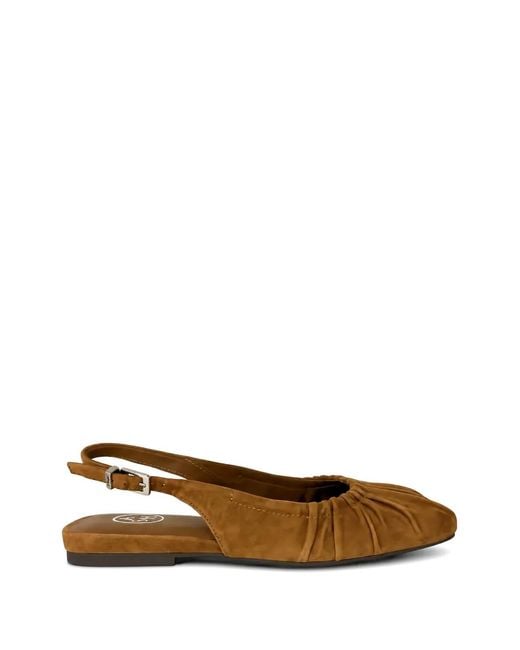 Ash White Bibi Ruched Slingback Ballet Flats