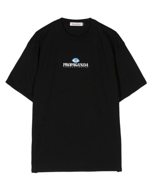 Text-print cotton T-shirt Undercover pour homme en coloris Black