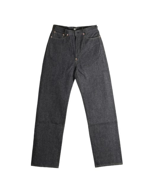 TAIGA TAKAHASHI Gray Lot. 702 Contrast-Stitch Straight-Leg Jeans for men