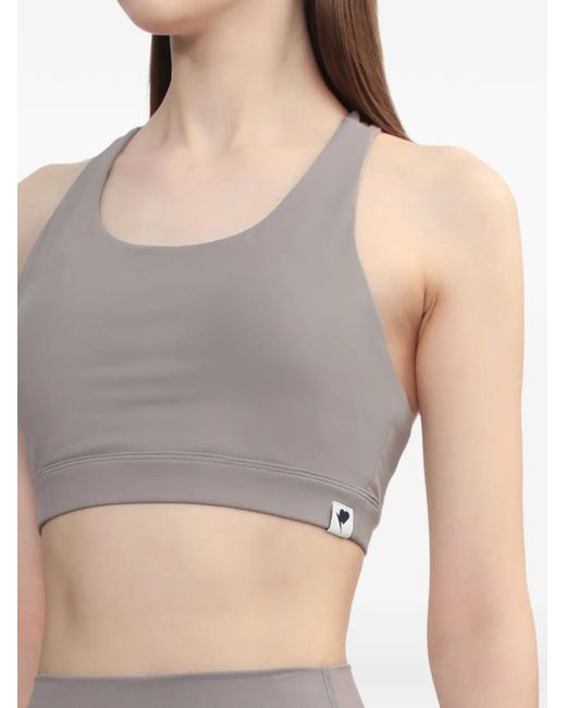 A Bathing Ape Gray Crossover Straps Sport Bras