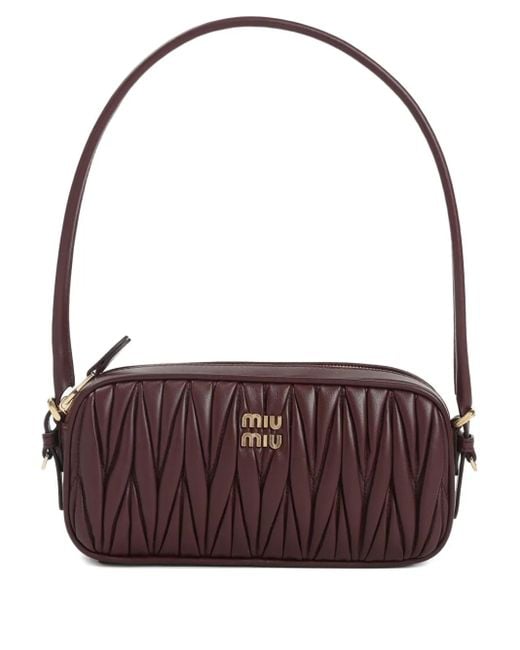Sac Porté Épaule En Cuir À Design Matelassé Miu Miu en coloris Purple
