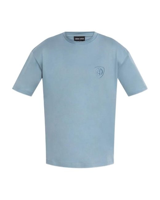 Giorgio Armani T-Shirt mit Emblem in Blue für Herren