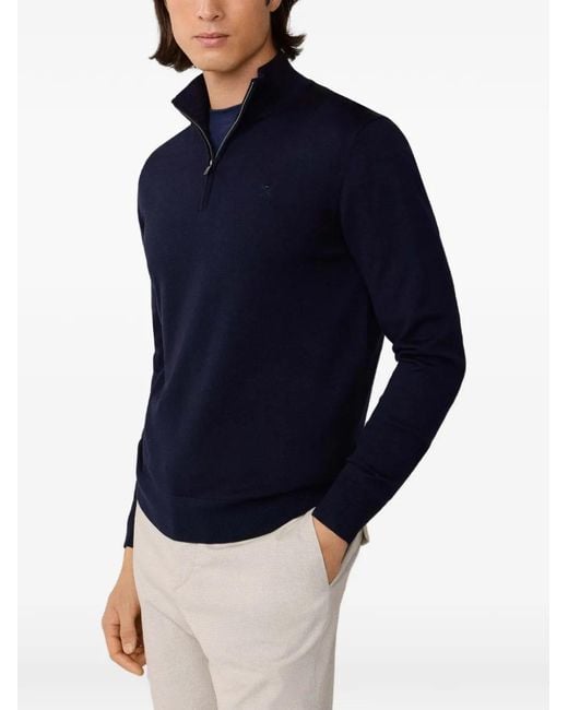 Hackett Blue Quarter-Zip Sweater for men