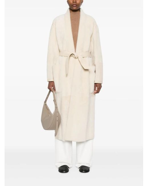 Max Mara Natural Shearling Coat