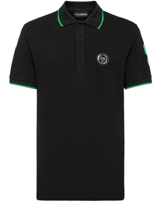 Polo à patch logo SS Philipp Plein pour homme en coloris Black