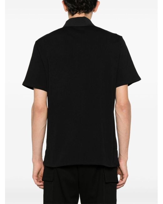 Just Cavalli Black Graphic Print-detail Cotton Polo Shirt for men