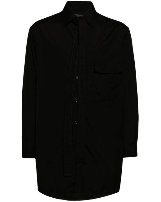 Yohji Yamamoto Black Classic-collar Cotton Shirt for men