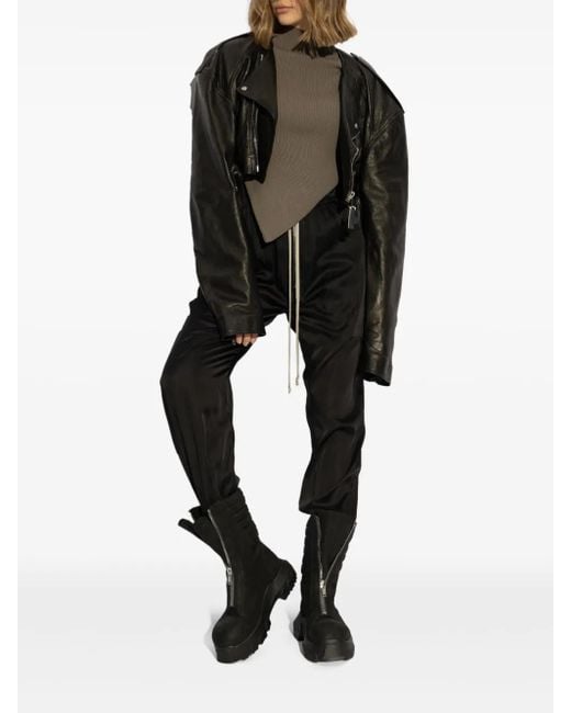 Rick Owens Black Satin Trousers