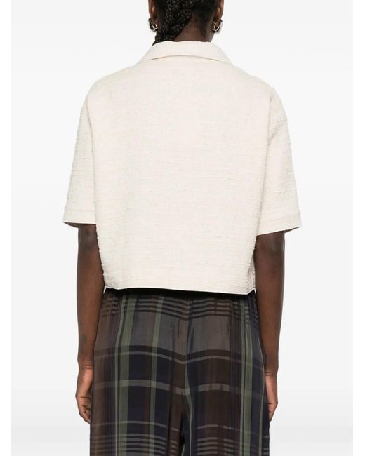 N°21 White Tweed Polo Top