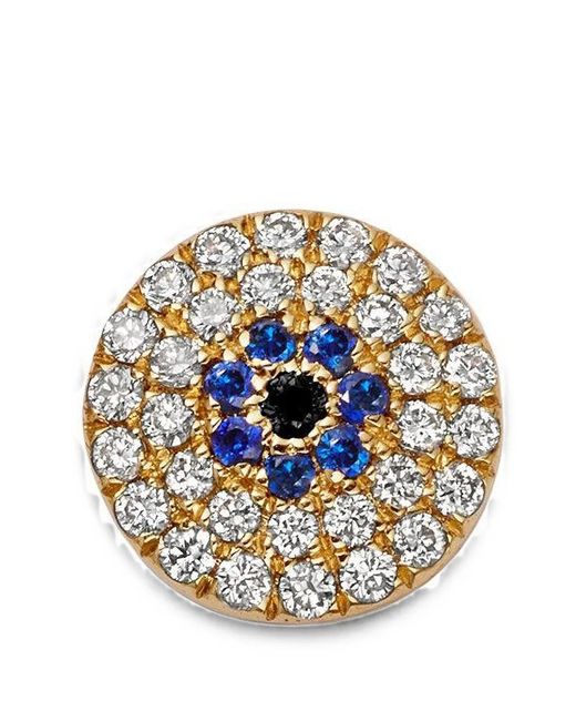 Loquet London Metallic Evil Eye-Motif Diamond And Sapphire Charm