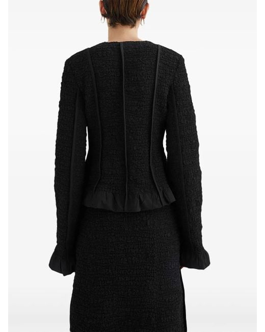 Jil Sander Black Chaqueta Puños-Dobladillo Drap Negro