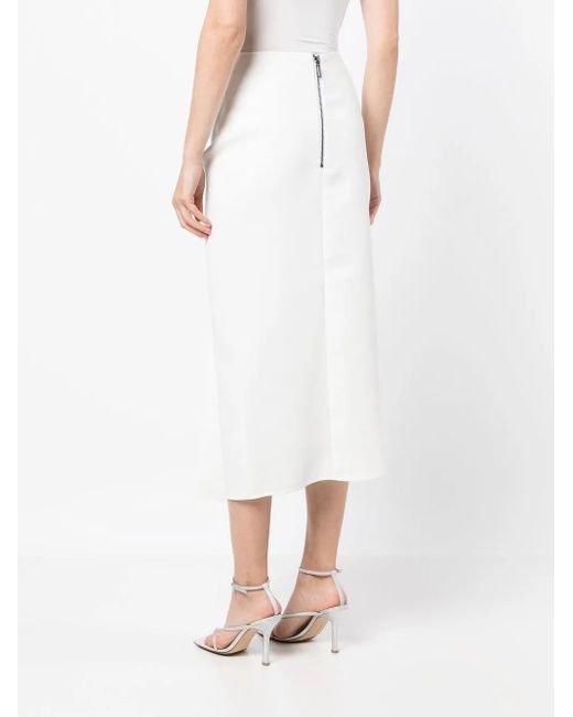 Maticevski White Draped-Detail Skirt