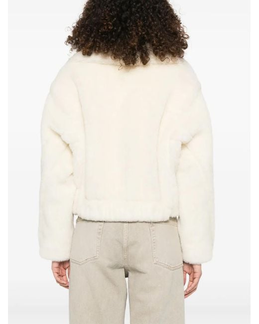 ジャケット MAXMARA  MAX MARA OGGERI Cropped Teddy Bear Icon Coat in alpaca and wool, white