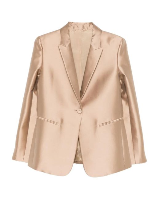 Alberta Ferretti Jack Met Puntige Revers En Knopen in het Natural