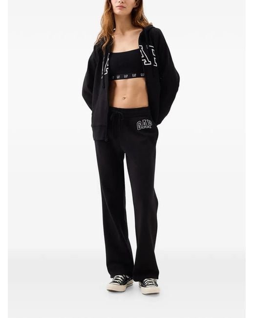 Gap Black Logo-Patch Track Pants