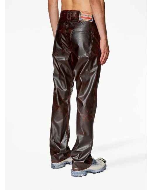 DIESEL Brown P-Revol Straigth-Leg Trousers for men