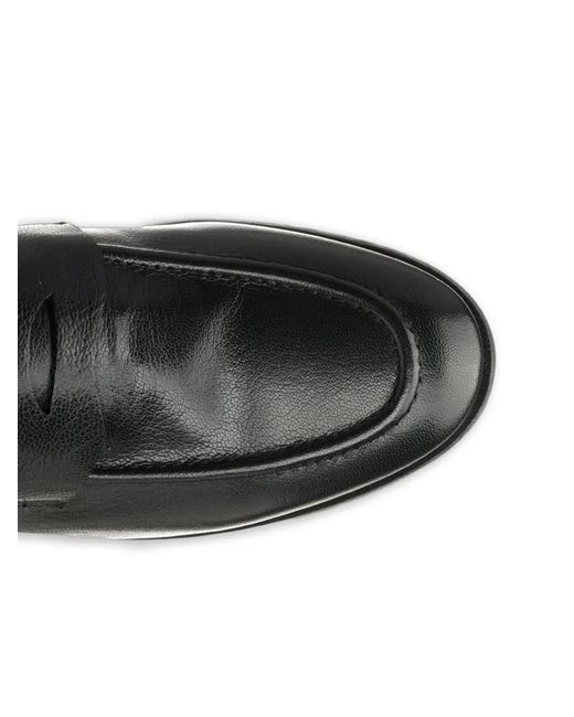 Al Duca D'aosta Black Athens Pebble-Grain Leather Loafers for men
