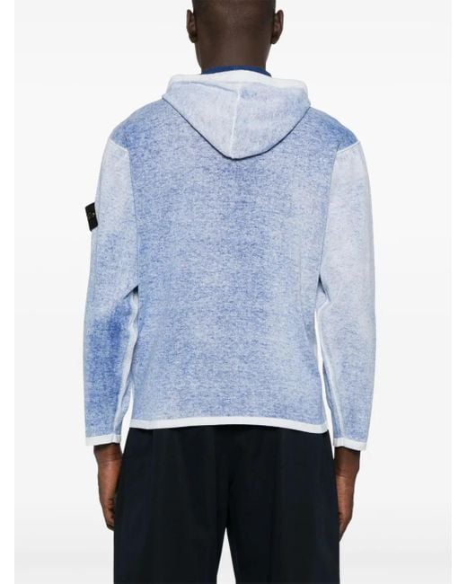 Stone Island Oversize Fit Hooded Jumper Raw Hand Light Stone Island Oversize Fit Hooded Jumper Raw Hand Light