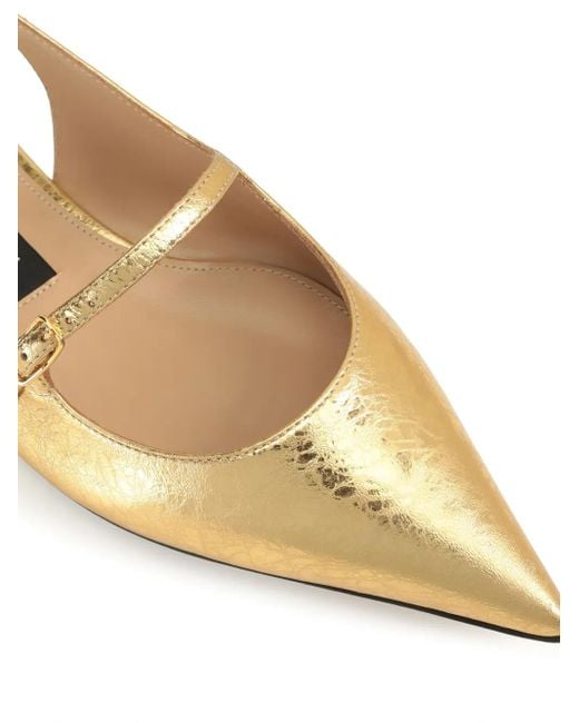 Sergio Rossi Metallic Godiva Ballerina Shoes
