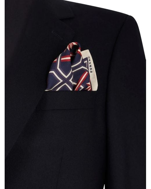 Fursac Purple Silk Pocket Square for men