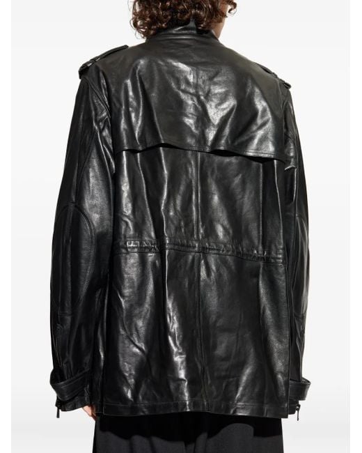 Balmain Leren Jack in het Black voor heren