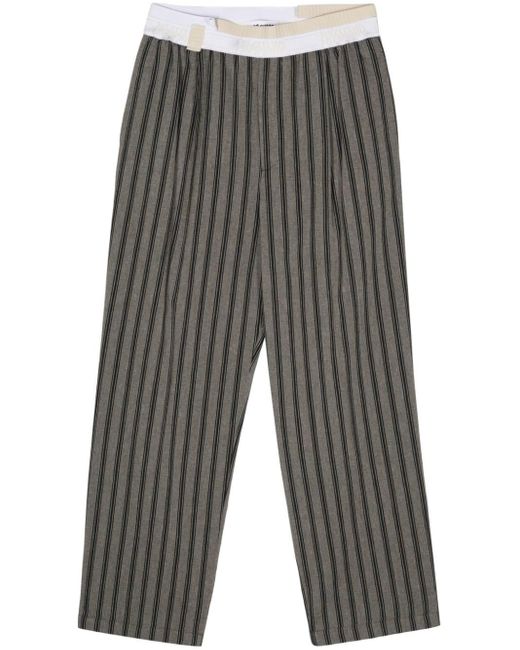 Magliano Gray Pleat-detail Wide-leg Trousers for men