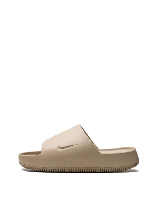 Nike White Calm Flat Slides for men