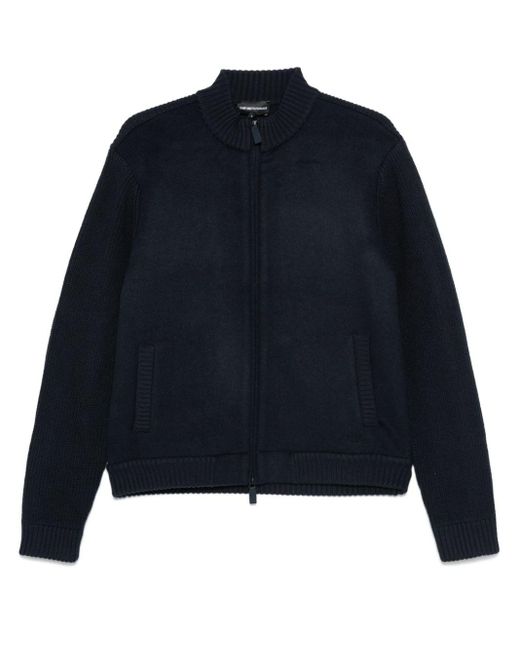 Emporio Armani Blue Panelled Cardigan For for men