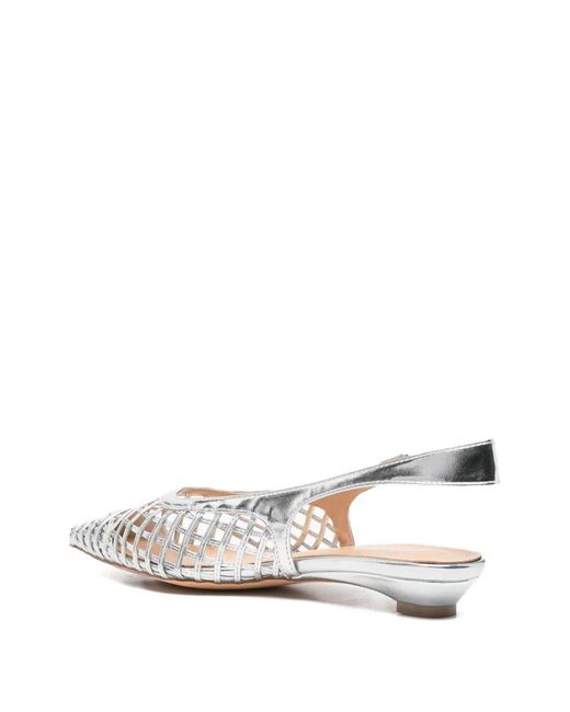 Keys White Caged Slingback Sandals