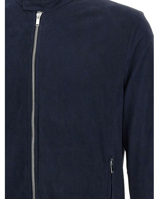 CONCEPT LEATHER Blue Siena Nappa-Leather Jacket for men