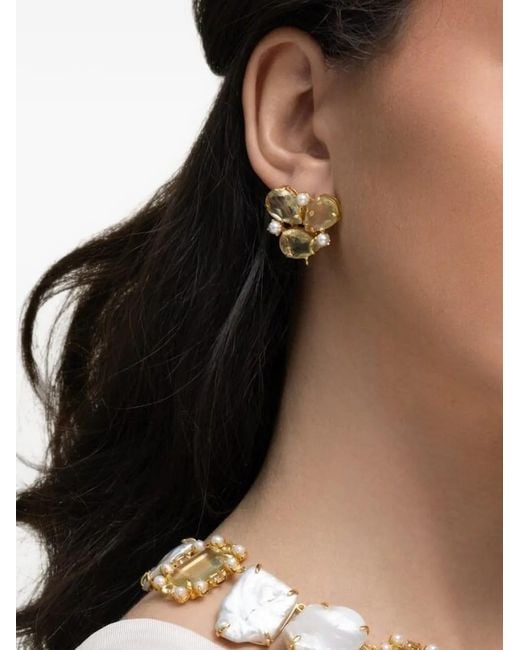 Bounkit Metallic Adeline Leaf-Shaped Earrings