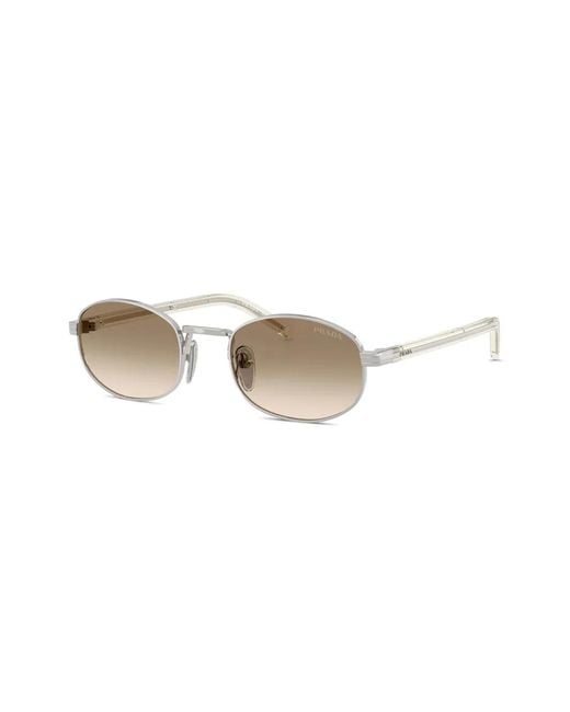 Prada Natural Round-Frame Sunglasses