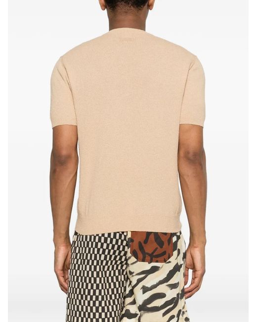 Drumohr Natural Short-Sleeve Crew Neck T-Shirt for men