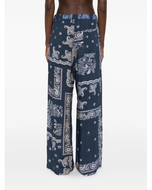The Attico Blue Paisley Drawstring Trousers