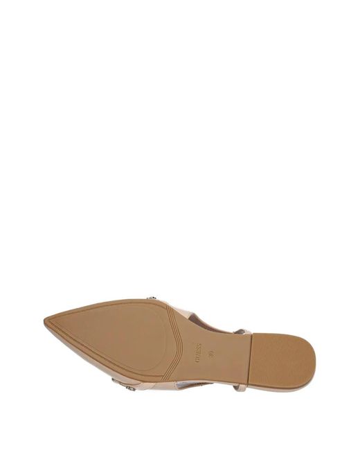 Guess White Dorlee Pointed Embellished Ballet Flats