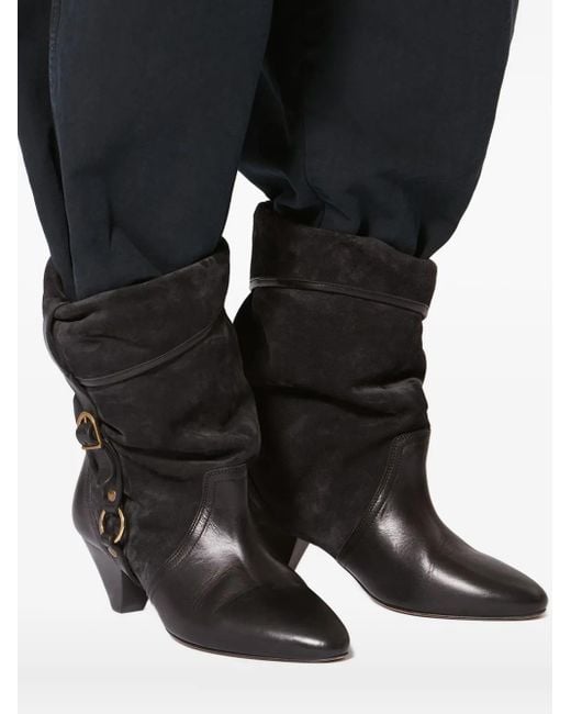 Isabel Marant Black Darner Buckle Boots