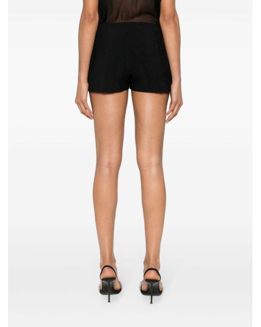 Blumarine Black Pleated-crinkle Shorts