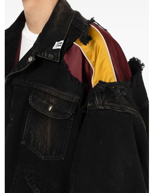 Maison Mihara Yasuhiro Black Layered Denim Jacket for men