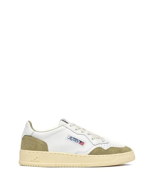 Autry White Medalist Panelled Leather Sneakers