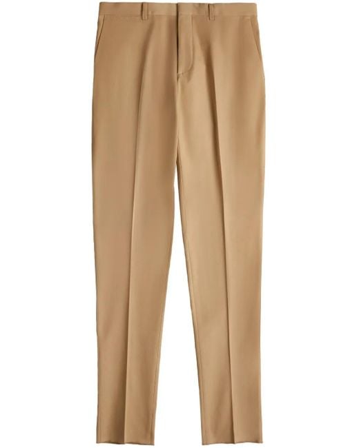Tod's Natural Pressed-Crease Tapered Trousers for men