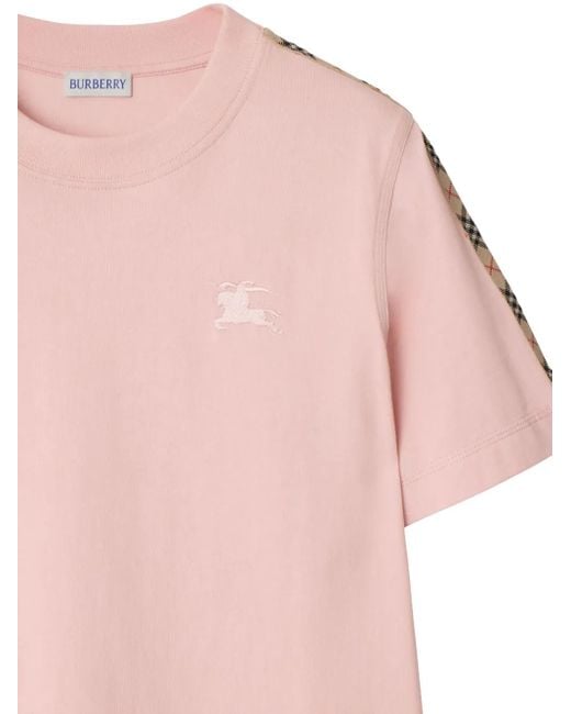Burberry T-Shirt Met Logo in het Pink