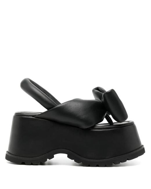 Melitta Baumeister Black Bow Platform Sandals