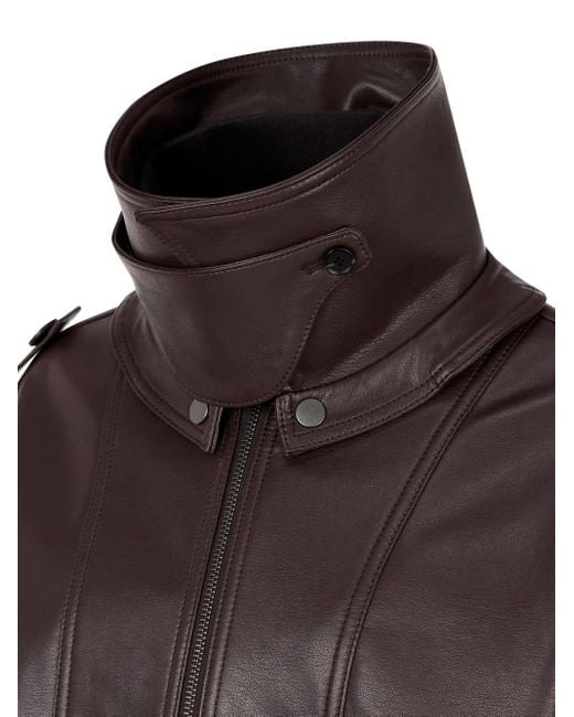 Studio Tomboy X Brown Faux-Leather Bomber Jacket