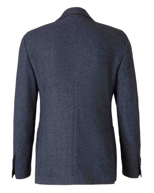 Lardini Blue Textured Single-Breasted Jacket for men