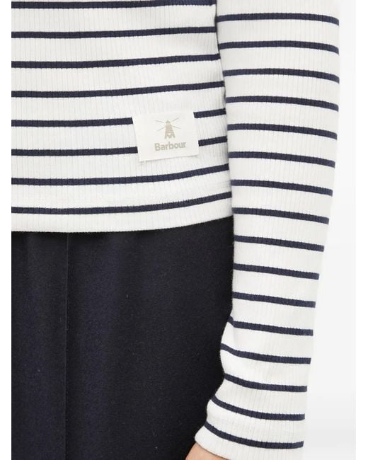 Barbour Gestreepte Top in het White